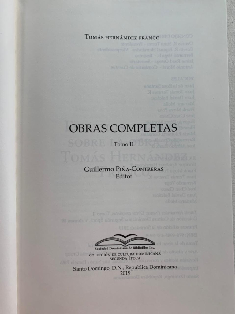 OBRAS COMPLETAS TOMO II. Estudios críticos sobre la obra de Tomás Hernández Franco