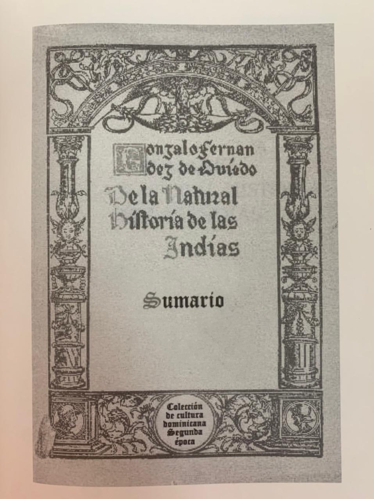 SUMARIO DE LA NATURAL HISTORIA DE LAS INDIAS